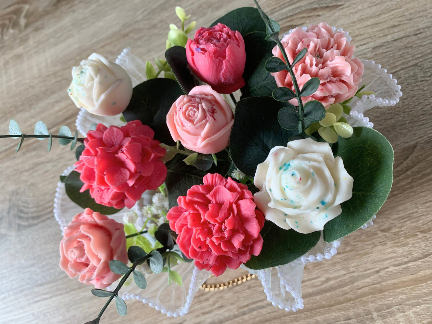 Luxury Pink Wax Melts Flower Bouquet In The Box