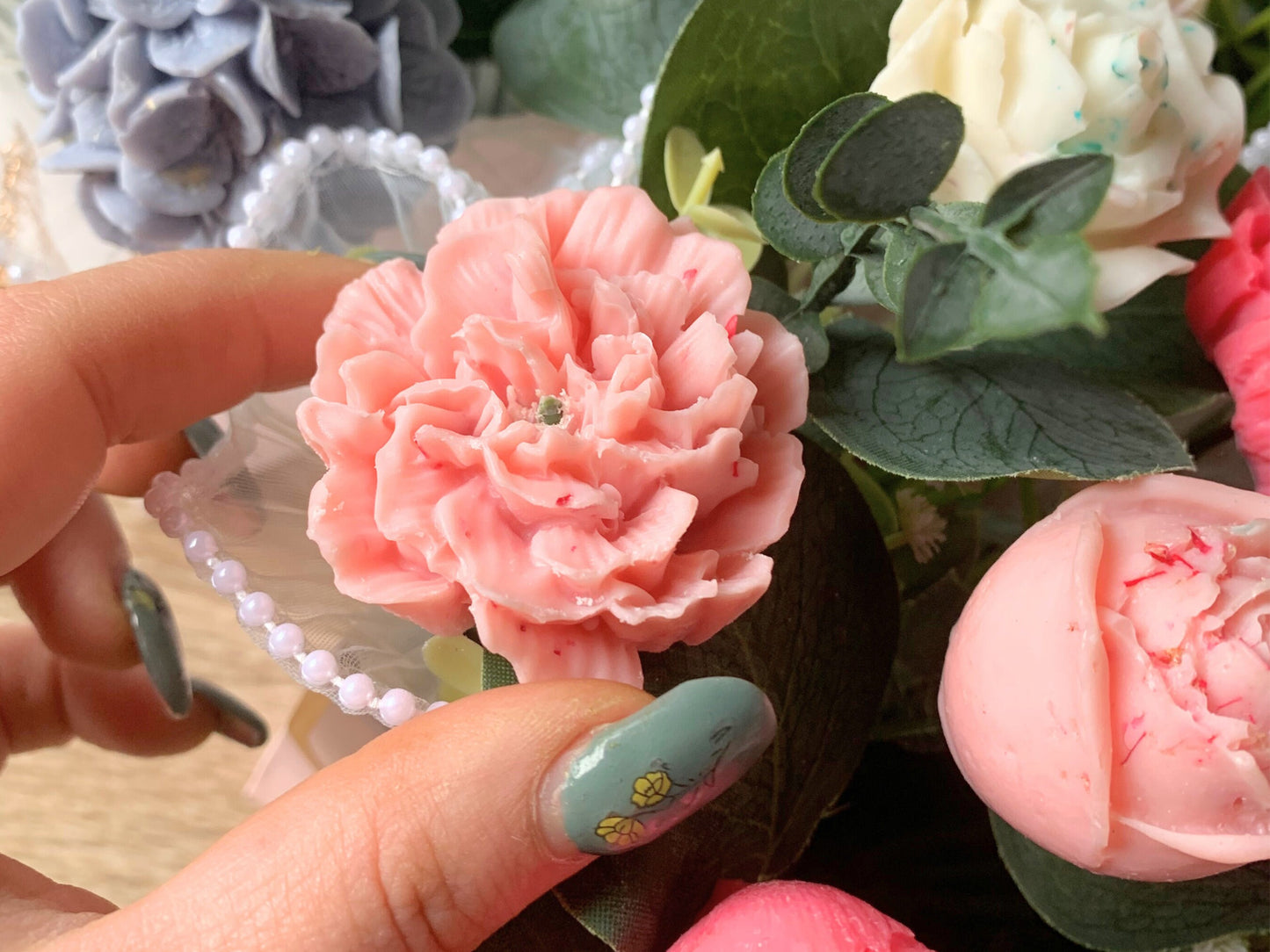 Luxury Pink Wax Melts Flower Bouquet In The Box